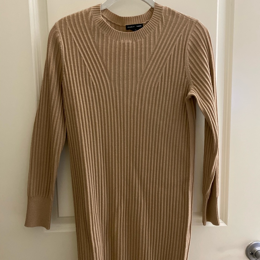 Club Monaco Tan Sweater Dress XS